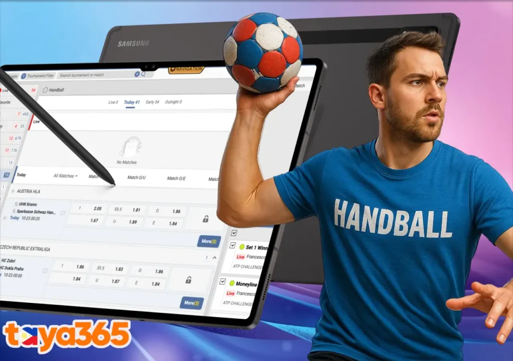 Overview of handball betting events and odds available